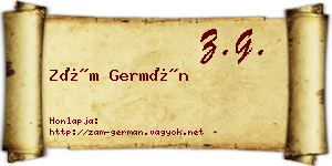 Zám Germán névjegykártya